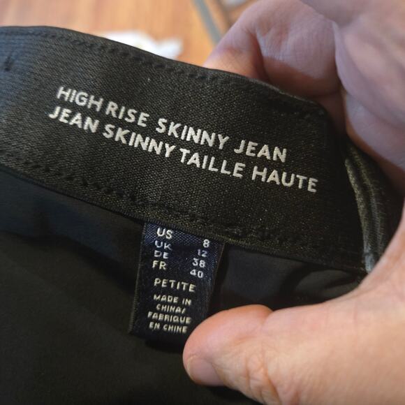 Lands’ End Black High Rise Skinny Jeans Size 8 Petite - Picture 10 of 12